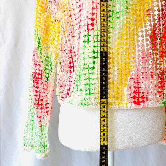 Tropicália Reworked Hand-Painted Mesh Top – Size Small - Picture 3 of 4